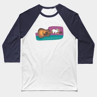 Yuni Sleeps On A Guitar Baseball T-Shirt